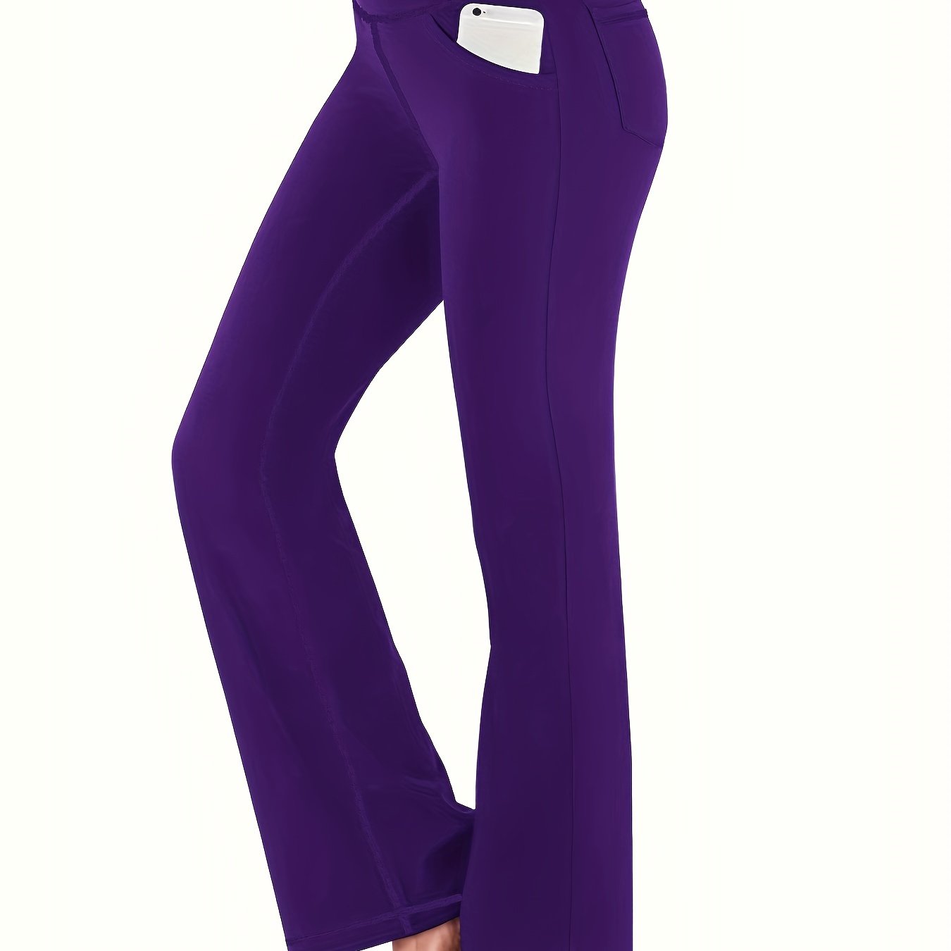 Women's High-Waisted Yoga Pants - Compression Flared Leggings with Pockets, Quick-Dry Stretch Fabric for Yoga,