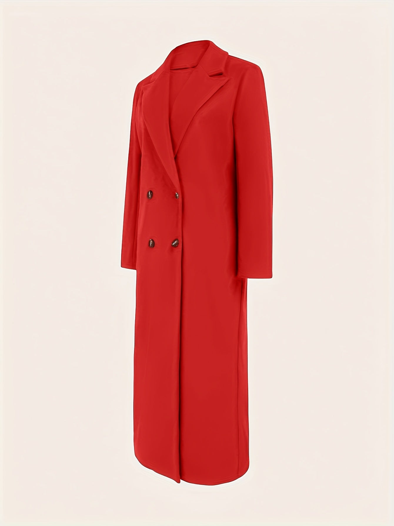 Women's Elegant Green Coat - Long Formal & Professional Outerwear, Machine Washable Winter Trench with Structured H-Silhouette for Office, Parties,