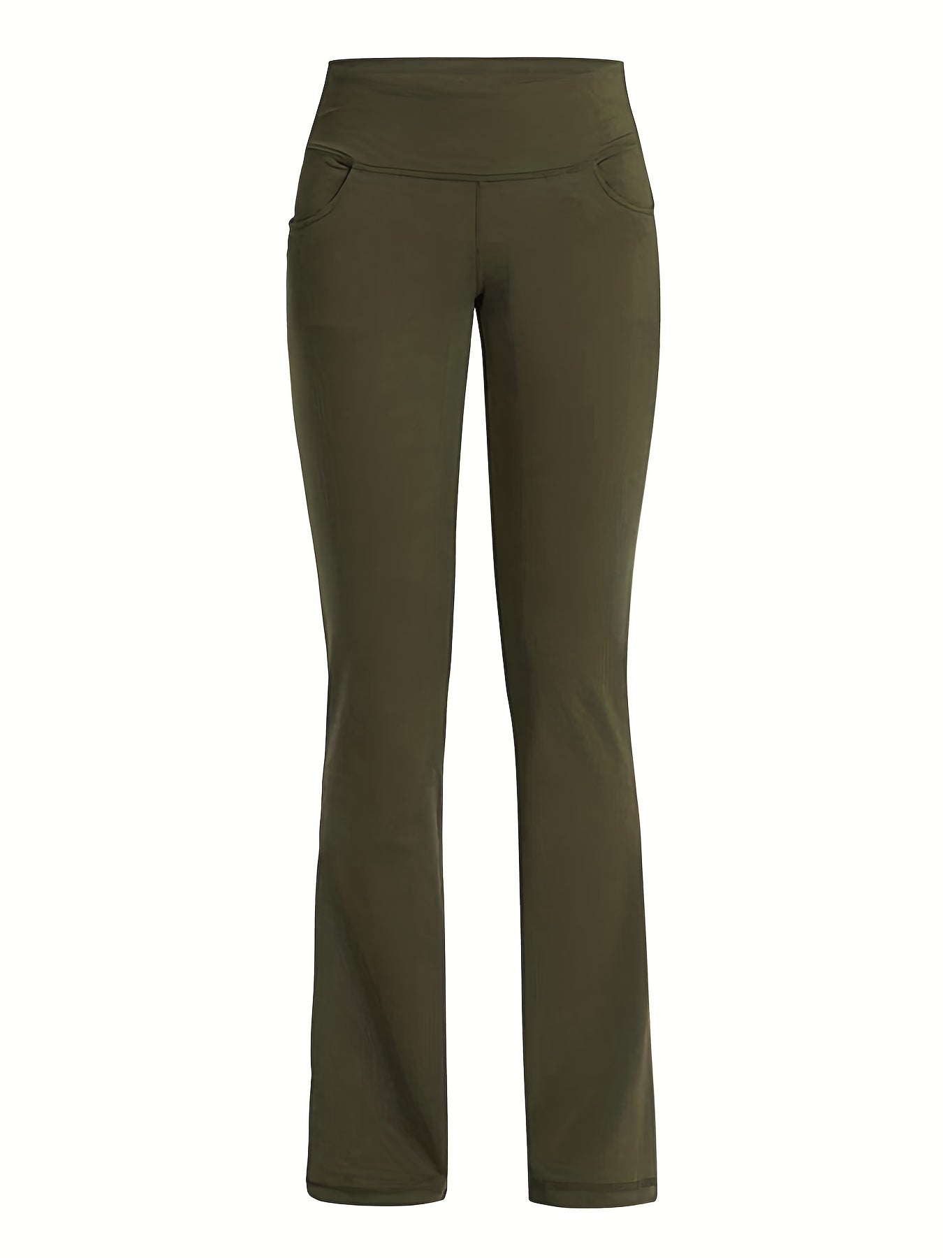 Women's High-Waisted Yoga Pants - Compression Flared Leggings with Pockets, Quick-Dry Stretch Fabric for Yoga,