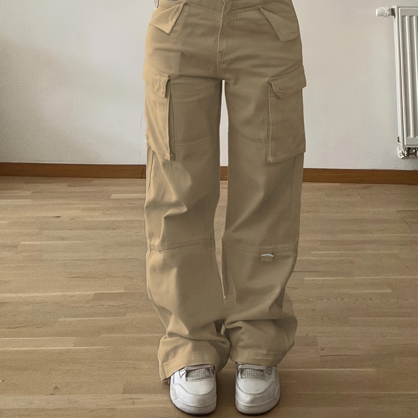 Women's Non-Stretch Cargo Pants with Multiple Utility Pockets - Structured Fit Work Pants for Everyday & Professional Outfits, Pink,