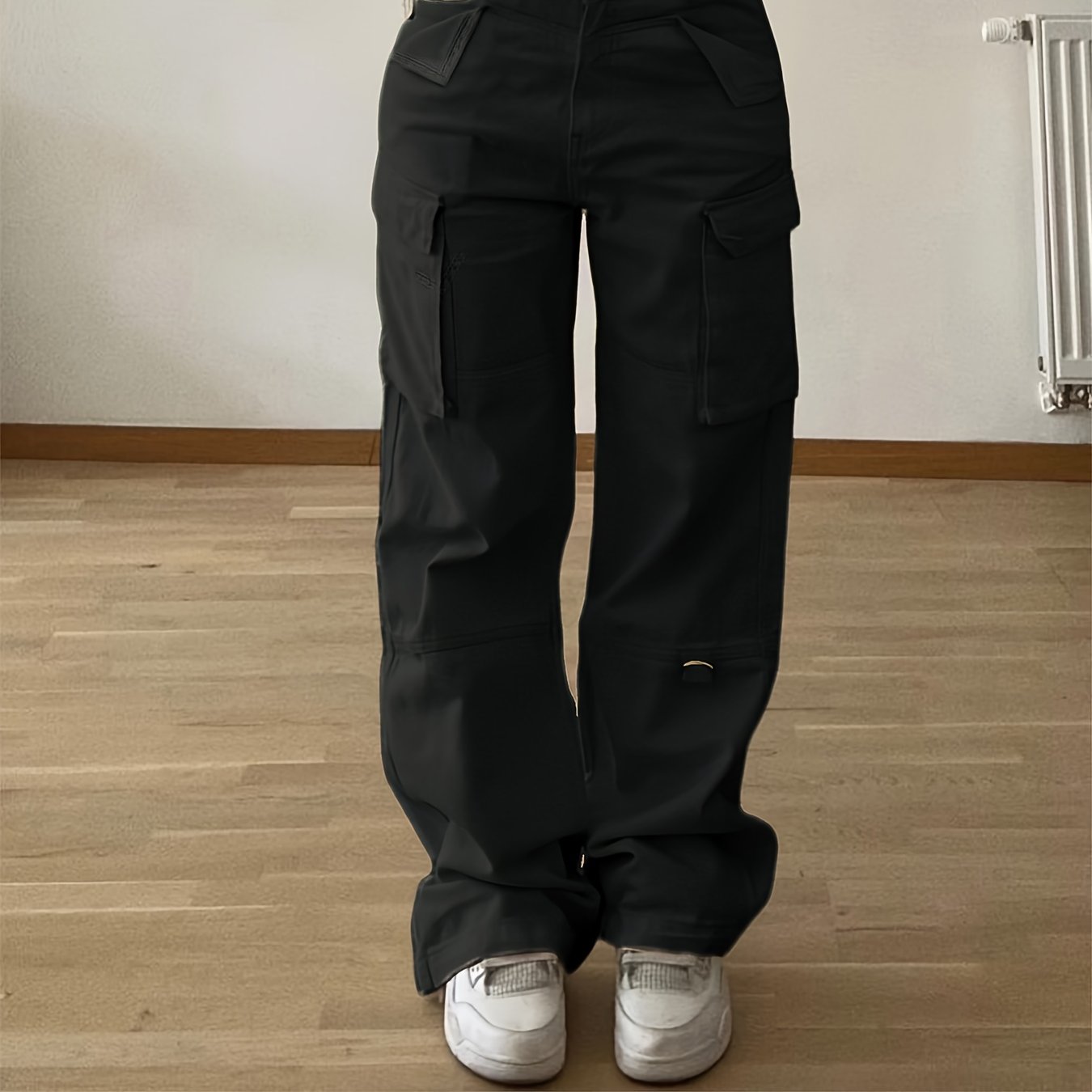 Women's Non-Stretch Cargo Pants with Multiple Utility Pockets - Structured Fit Work Pants for Everyday & Professional Outfits, Pink,