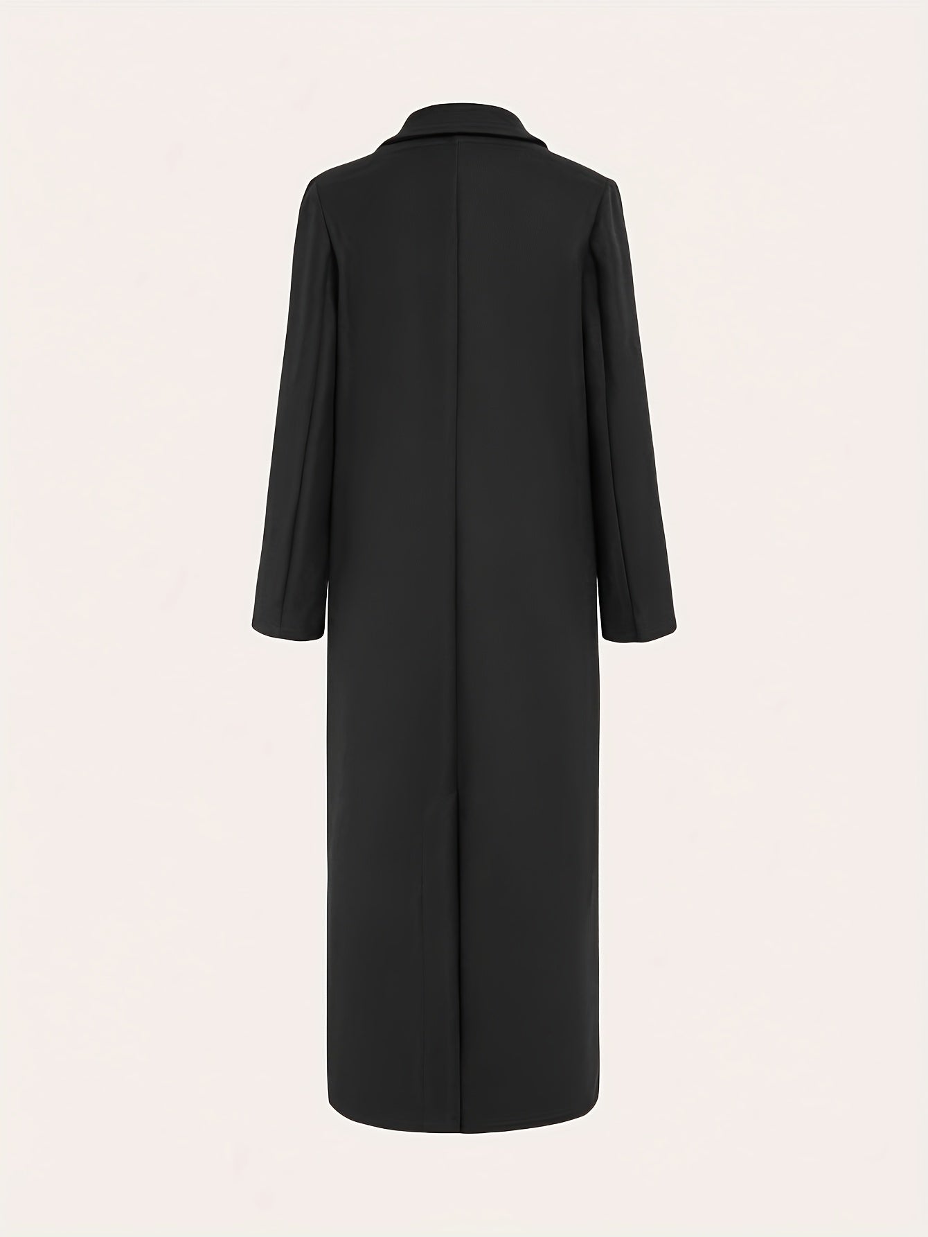 Women's Elegant Green Coat - Long Formal & Professional Outerwear, Machine Washable Winter Trench with Structured H-Silhouette for Office, Parties,