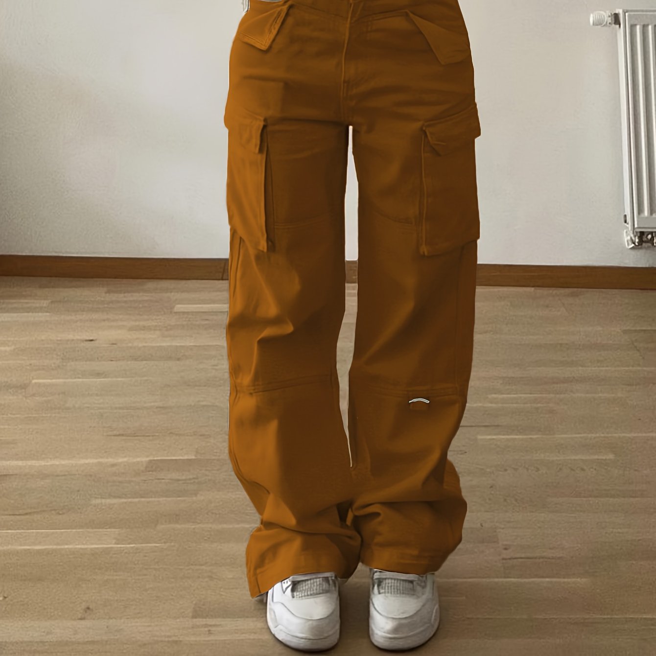 Women's Non-Stretch Cargo Pants with Multiple Utility Pockets - Structured Fit Work Pants for Everyday & Professional Outfits, Pink,