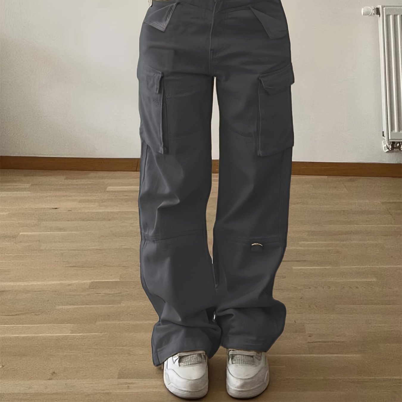Women's Non-Stretch Cargo Pants with Multiple Utility Pockets - Structured Fit Work Pants for Everyday & Professional Outfits, Pink,