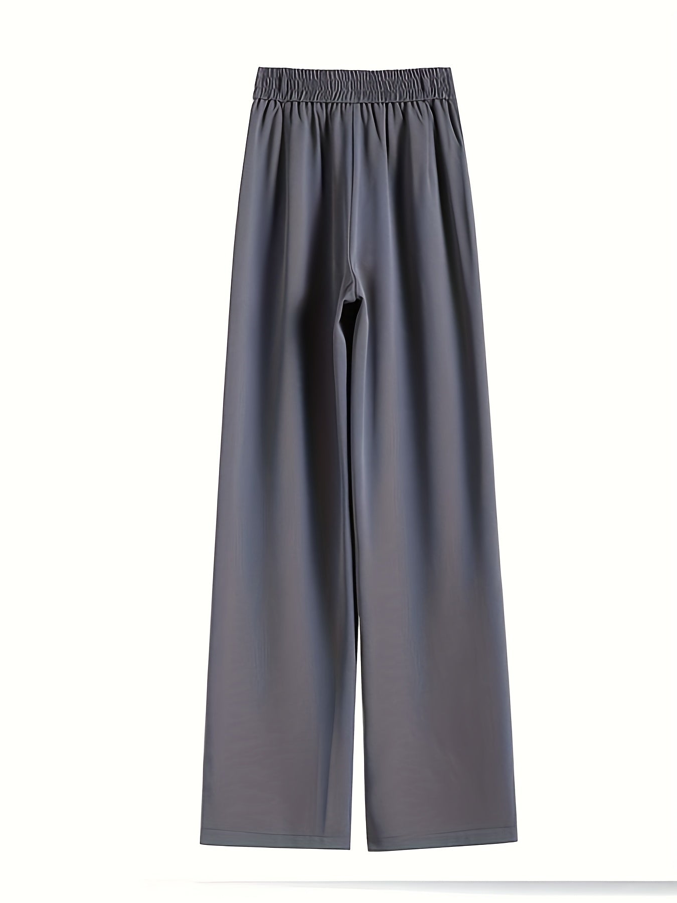High-Waisted Wide-Leg Pants Women's High-Waisted Wide-Leg Pants - Black Cool & Breathable Fabric, Relaxed Fit All-Season Trousers for Casual & Formal Wear,
