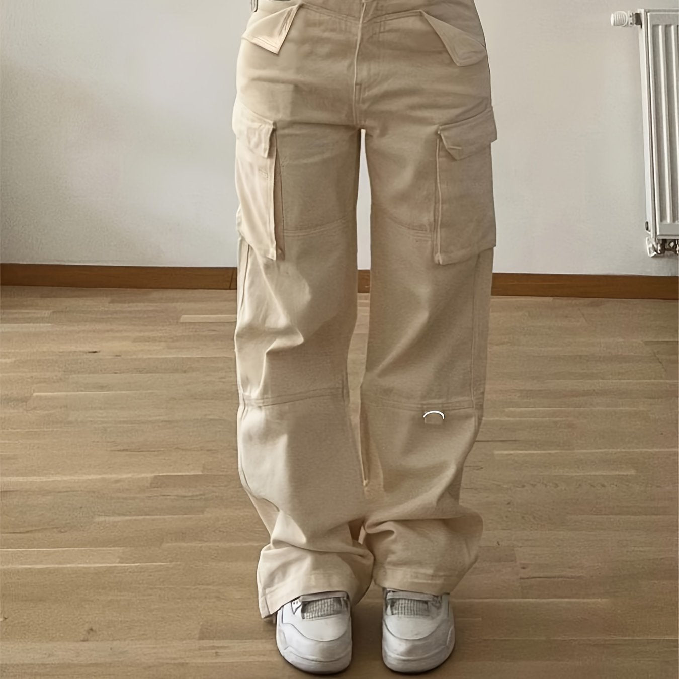Women's Non-Stretch Cargo Pants with Multiple Utility Pockets - Structured Fit Work Pants for Everyday & Professional Outfits, Pink,