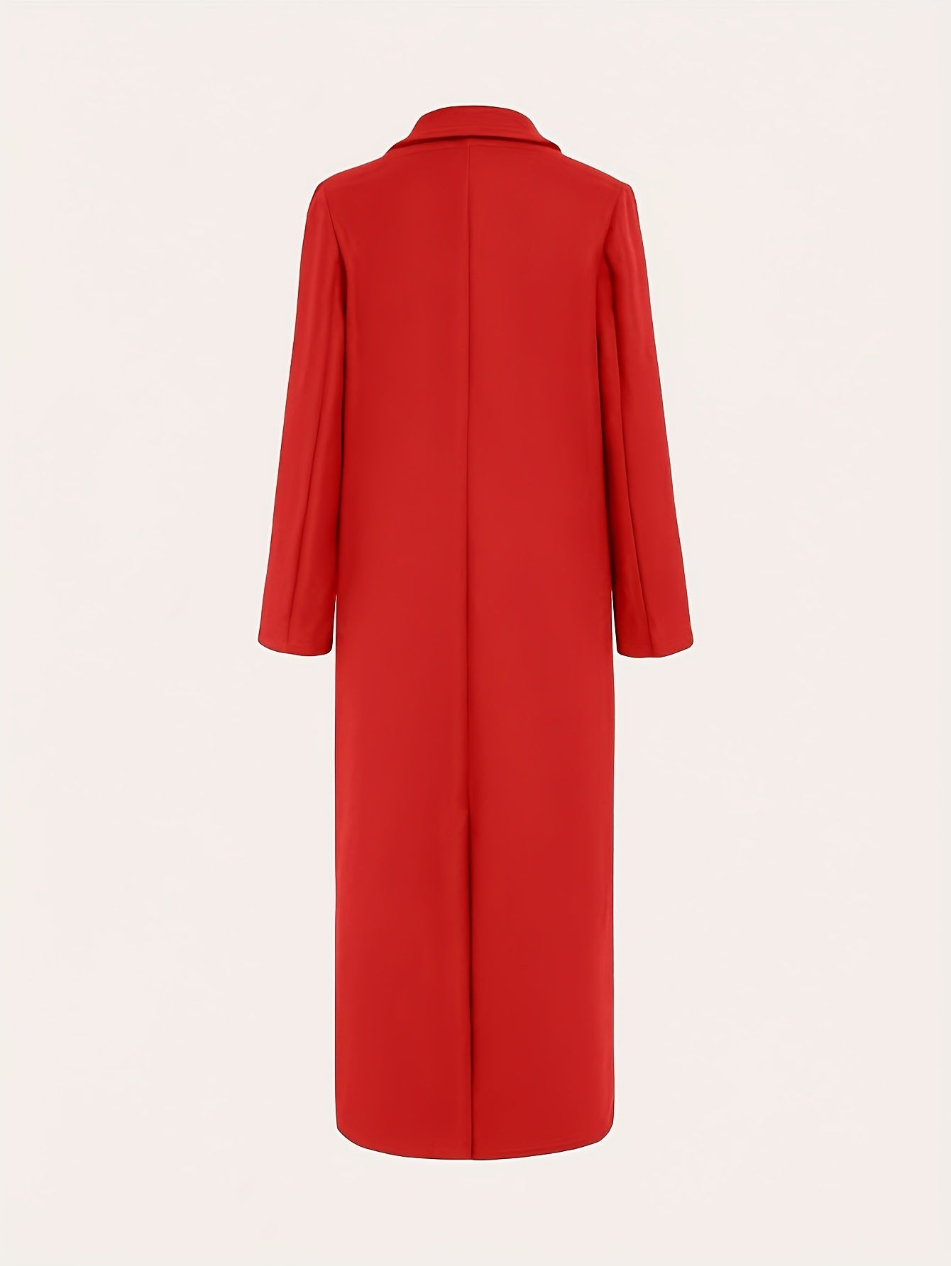 Women's Elegant Green Coat - Long Formal & Professional Outerwear, Machine Washable Winter Trench with Structured H-Silhouette for Office, Parties,