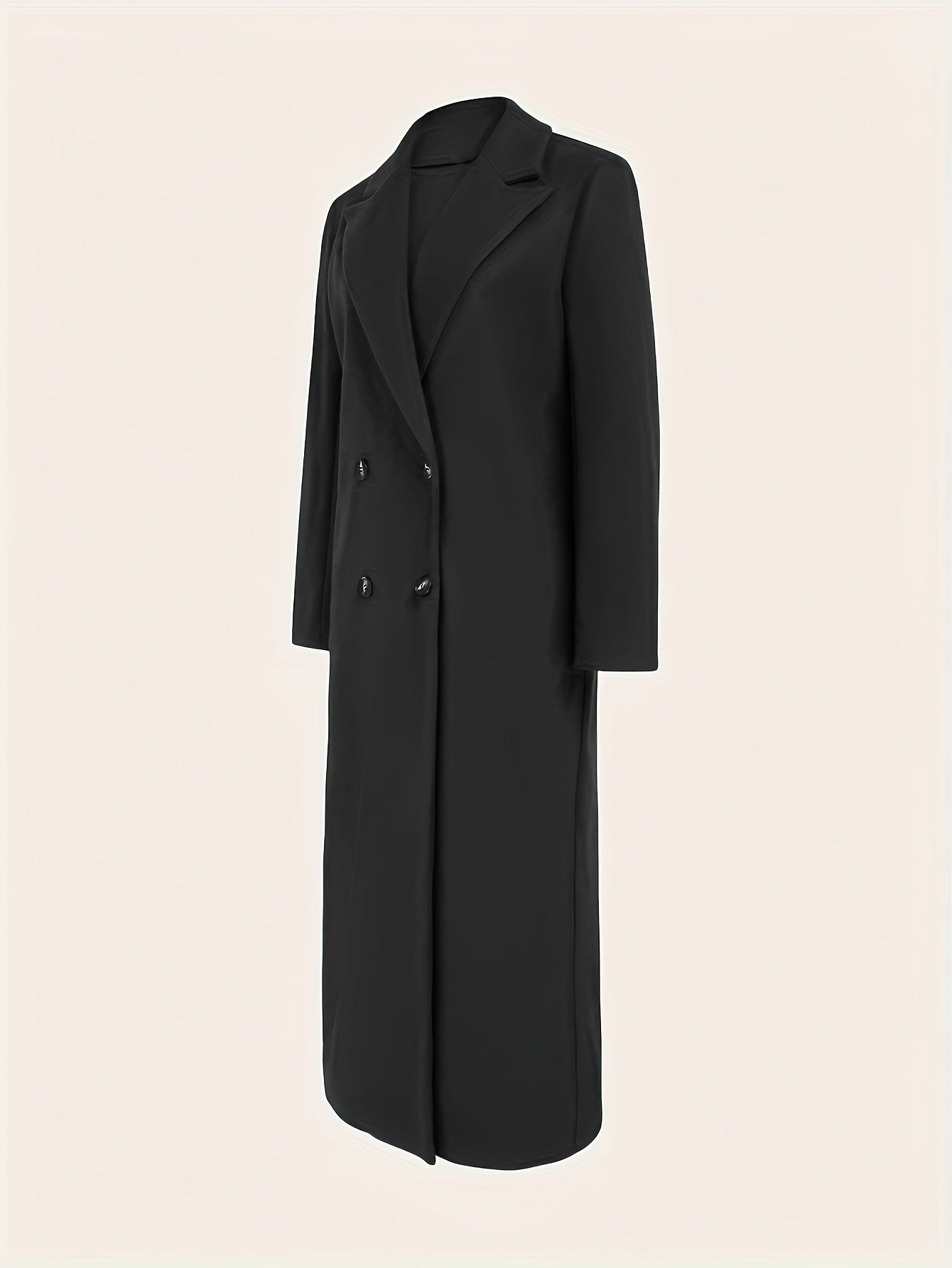 Women's Elegant Green Coat - Long Formal & Professional Outerwear, Machine Washable Winter Trench with Structured H-Silhouette for Office, Parties,