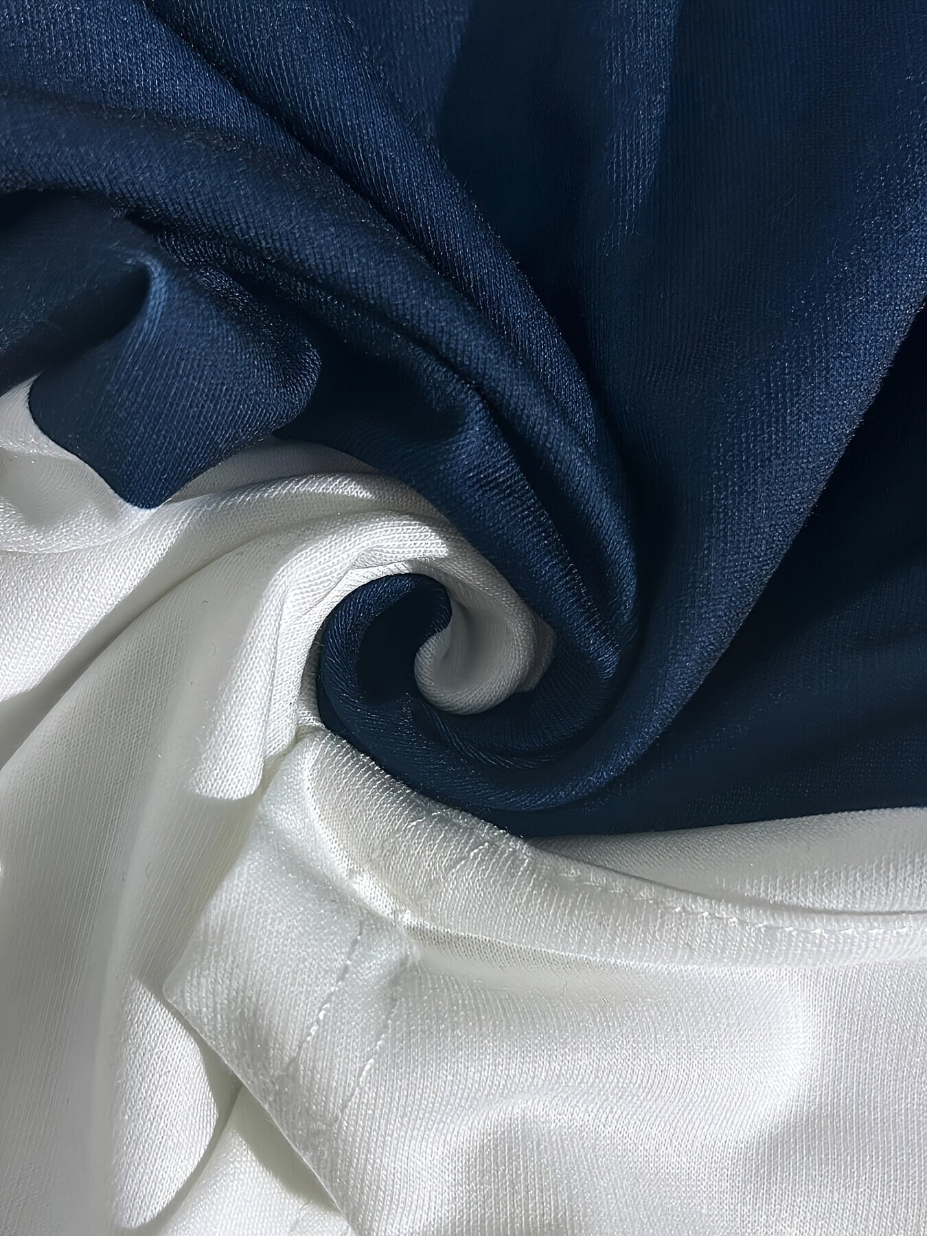Women's Oversized Striped Color Block Zip-Up Hoodie with Adjustable Drawstring - Navy & White Horizontal Stripes, Mid-Stretch Fabric,