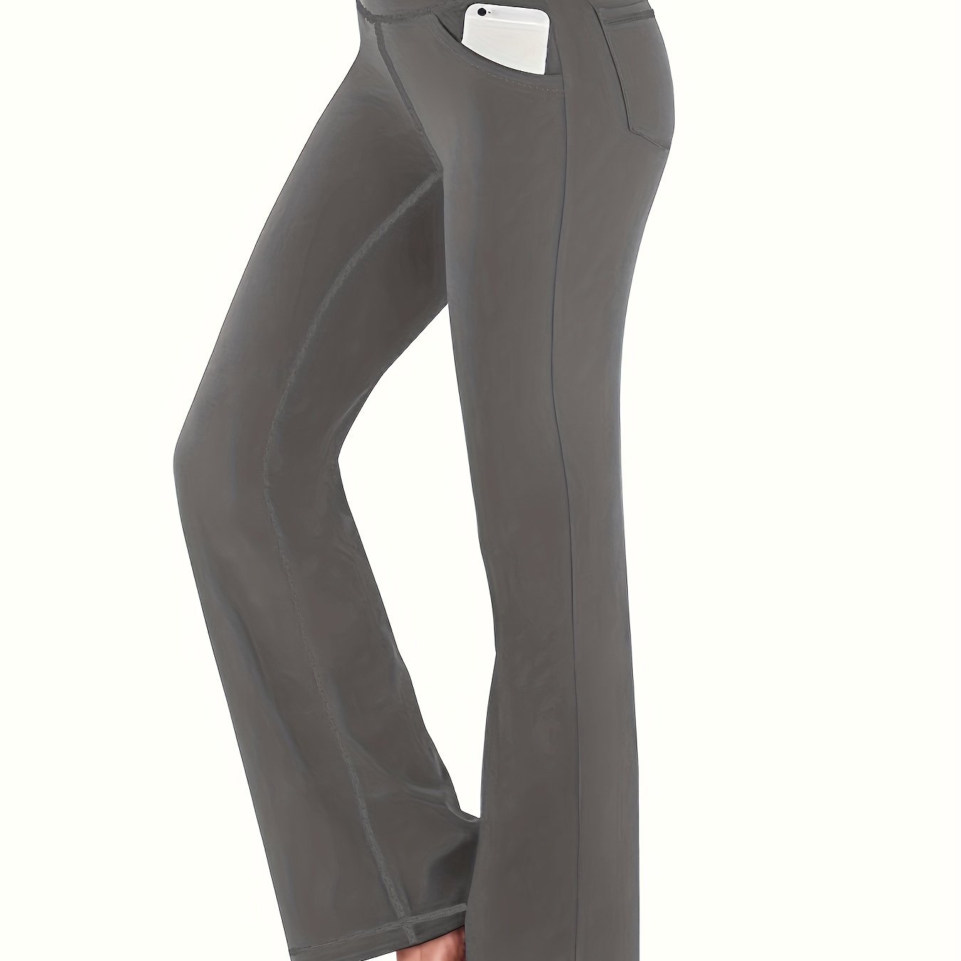 Women's High-Waisted Yoga Pants - Compression Flared Leggings with Pockets, Quick-Dry Stretch Fabric for Yoga,