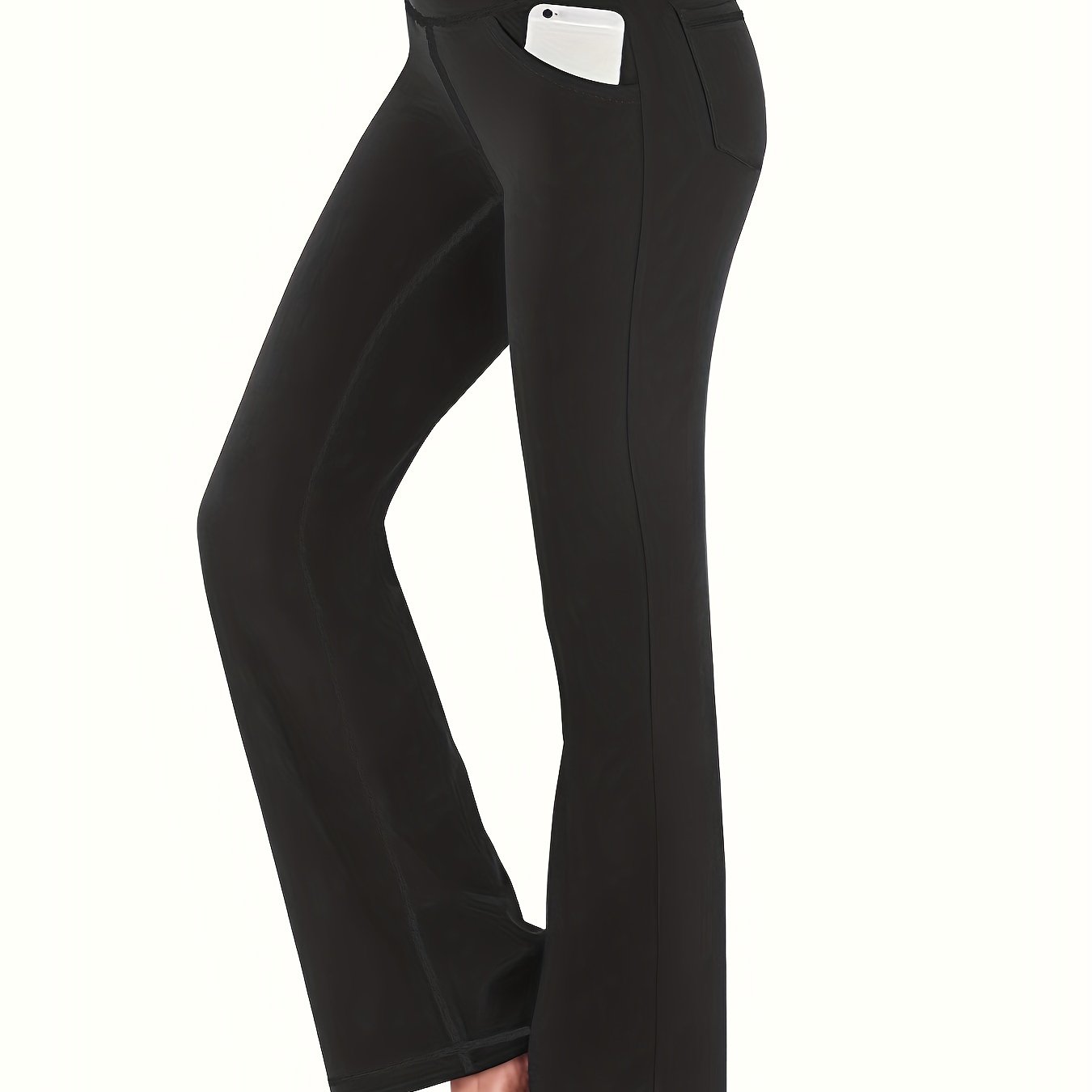 Women's High-Waisted Yoga Pants - Compression Flared Leggings with Pockets, Quick-Dry Stretch Fabric for Yoga,