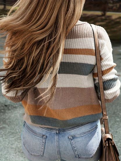 Elegant Striped Pullover Sweater for
