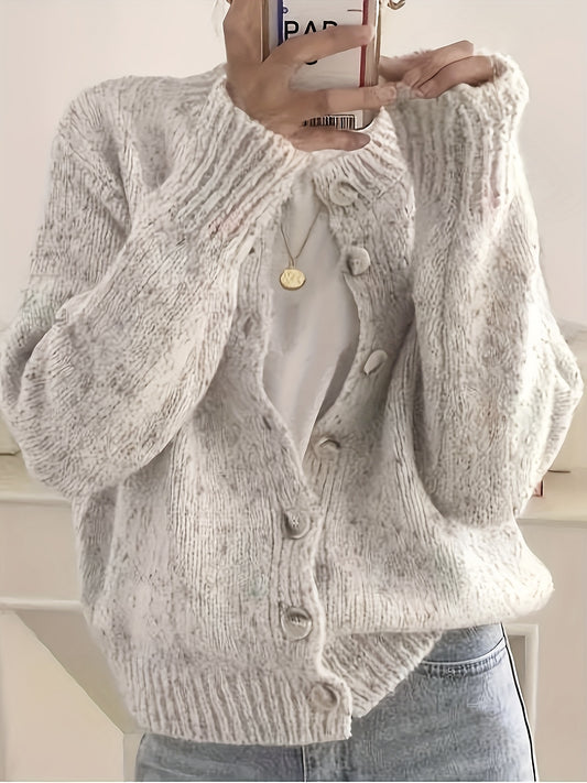 Rachel Women'S Elegant Stretch Cardigan - High Elasticity V-Neck Sweater with Decorative Buttons, Hand\u002FWashable, Casual to Formal Wear,