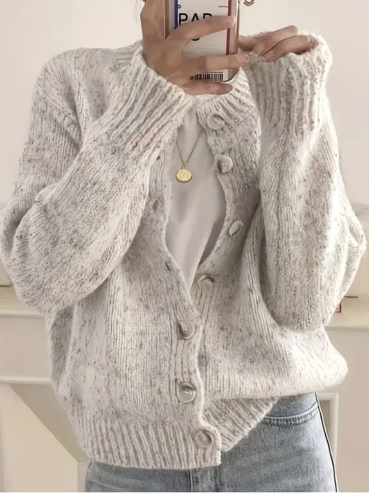 Rachel Women'S Elegant Stretch Cardigan - High Elasticity V-Neck Sweater with Decorative Buttons, Hand\u002FWashable, Casual to Formal Wear,
