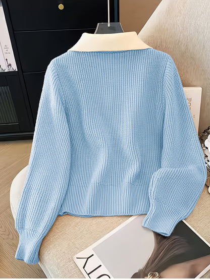 Women'S Elegant Beige Cardigan with Ribbed Detail - Light Luxury, Warm & Stylish Open Sweater for Fall and Winter,